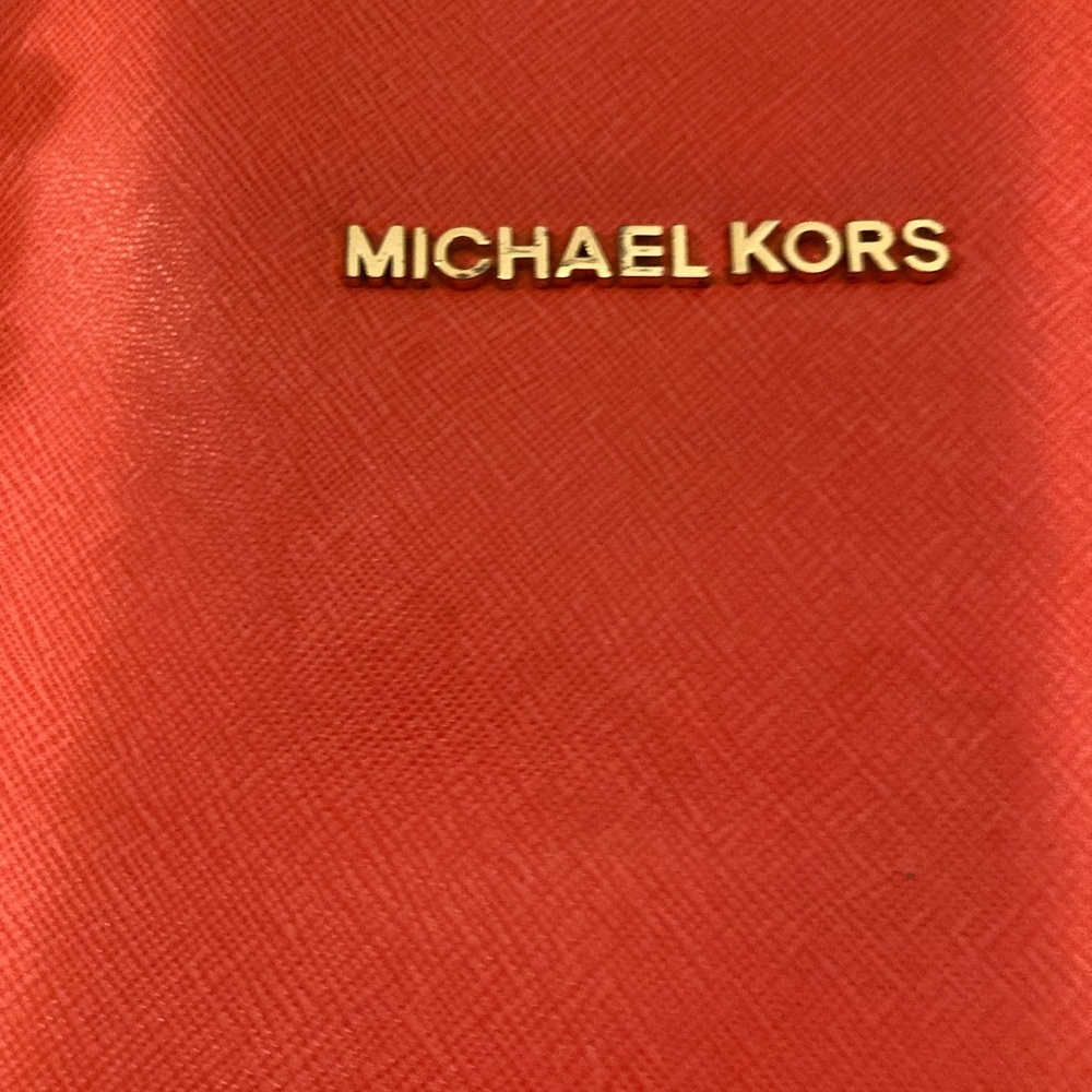MICHAEL KORS BEAUTIFUL LARGE CANVAS TOTE SHOULDERBAG MK  burnt orange  COLOR - Picture 6 of 14